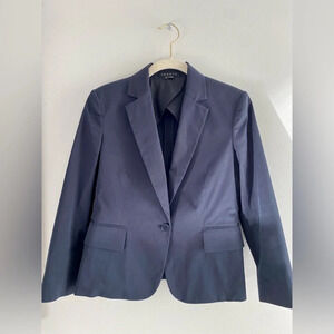 Navy Blue Theory Cotton Fitted Blazer Size  6